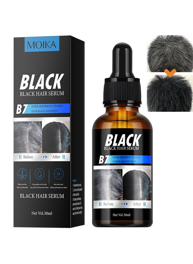 مويكا سيروم الشعر الأسود، سيروم مغذي من نبات بوليجونوم مولتيفلوروم، سيروم طبيعي لتغميق الشعر ومنع الشيب، لشعر أكثر كثافة وطولًا، يعيد اللون الطبيعي للشعر 30 مل - Image 1